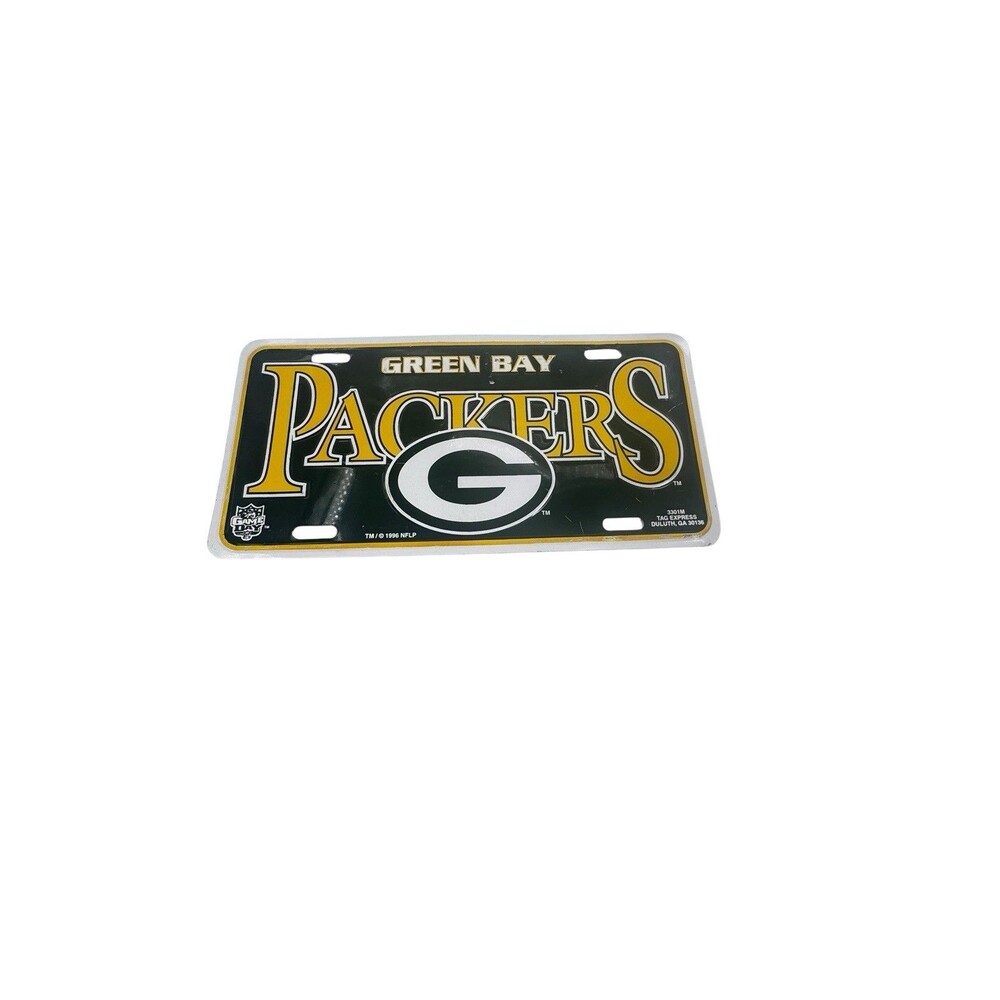 VINTAGE 1996 Green Bay Packers LICENSE PLATE CAR TAG - HTF Style Big G Rare